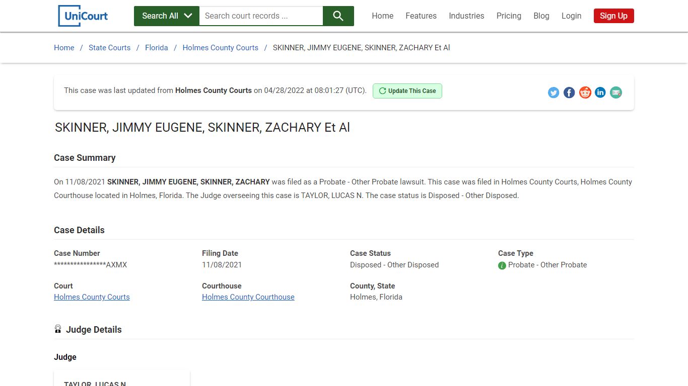 SKINNER, JIMMY EUGENE, SKINNER, ZACHARY Et Al | Court ...