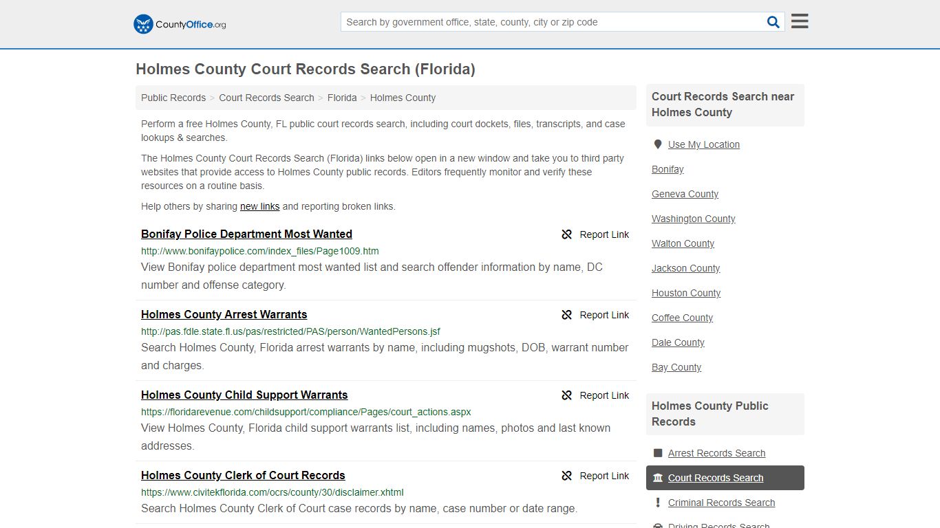 Court Records Search - Holmes County, FL (Adoptions ...