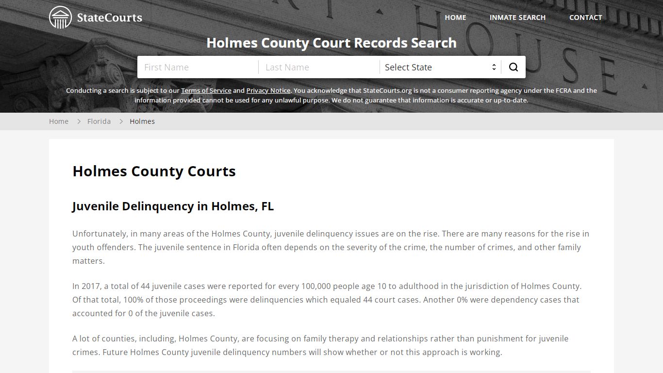 Holmes County, FL Courts - Records & Cases - StateCourts